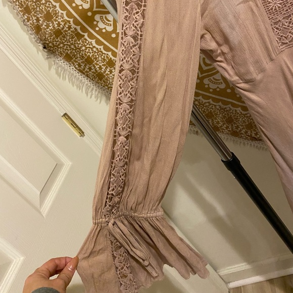 Free People size small blush long sleeve dress - Picture 3 of 6